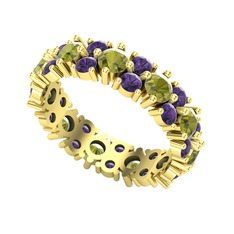 Büyük Elin Tamtur Yüzük - Peridot ve ametist 925 ayar altın kaplama gümüş yüzük #yezqvs