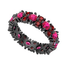 Büyük Elin Tamtur Yüzük - Rodolit garnet ve garnet 925 ayar siyah rodyum kaplama gümüş yüzük #yic1by