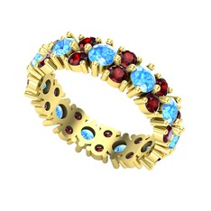 Büyük Elin Tamtur Yüzük - Akuamarin ve garnet 14 ayar altın yüzük #yvubv9