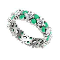 Büyük Elin Tamtur Yüzük - Pırlanta ve kök zümrüt 925 ayar gümüş yüzük (5.5 karat) #zjh0qx