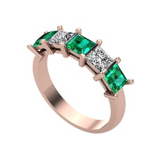 Yeşil kuvars ve swarovski 8 ayar rose altın yüzük