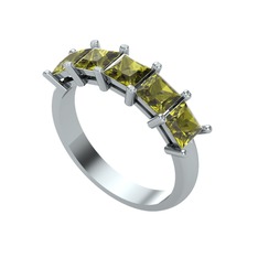 Edda 5 Taşlı Yüzük - Peridot 925 ayar gümüş yüzük #jqkmwj