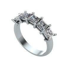 Pırlanta ve swarovski 14 ayar beyaz altın yüzük (1.17 karat)