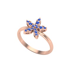 Lab safir 14 ayar rose altın yüzük