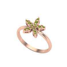 Peridot 14 ayar rose altın yüzük