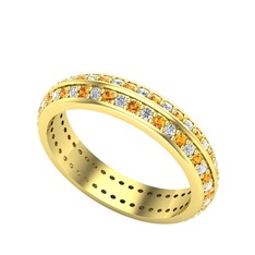 Arne Tamtur Yüzük - Pırlanta ve sitrin 8 ayar altın yüzük (0.484 karat) #16oo9n8