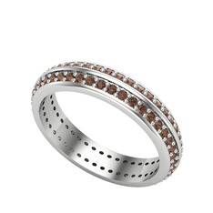 Arne Tamtur Yüzük - Dumanlı kuvars 8 ayar beyaz altın yüzük #17ha8pf