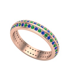 Arne Tamtur Yüzük - Yeşil kuvars ve lab safir 18 ayar rose altın yüzük #18qng26