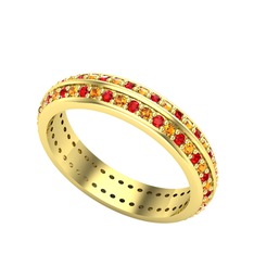 Arne Tamtur Yüzük - Sitrin ve garnet 18 ayar altın yüzük #1chr15k