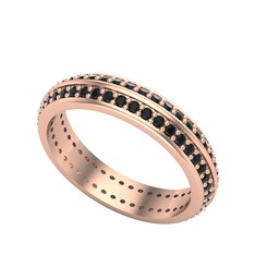 Arne Tamtur Yüzük - Siyah zirkon 18 ayar rose altın yüzük #1cq6tte