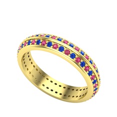 Arne Tamtur Yüzük - Rodolit garnet ve lab safir 8 ayar altın yüzük #1duomfr