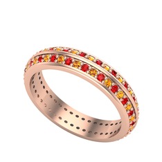 Arne Tamtur Yüzük - Sitrin ve garnet 18 ayar rose altın yüzük #1fc4163