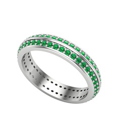 Yeşil kuvars 14 ayar beyaz altın yüzük