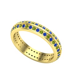 Arne Tamtur Yüzük - Peridot ve lab safir 8 ayar altın yüzük #1p8mcli