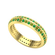 Arne Tamtur Yüzük - Peridot ve yeşil kuvars 8 ayar altın yüzük #3lot8d