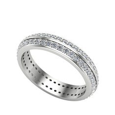 Arne Tamtur Yüzük - Beyaz zirkon ve swarovski 18 ayar beyaz altın yüzük #71ak8d