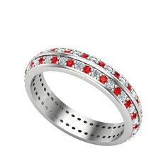 Arne Tamtur Yüzük - Pırlanta ve garnet 18 ayar beyaz altın yüzük (0.484 karat) #bo7ezy