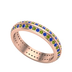 Arne Tamtur Yüzük - Peridot ve lab safir 925 ayar rose altın kaplama gümüş yüzük #e2mpgq