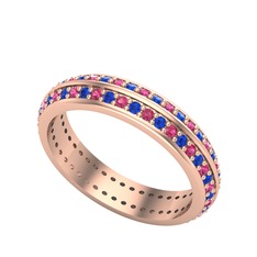 Arne Tamtur Yüzük - Rodolit garnet ve lab safir 18 ayar rose altın yüzük #j2o4ca