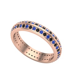 Arne Tamtur Yüzük - Lab safir ve siyah zirkon 14 ayar rose altın yüzük #jl24z2