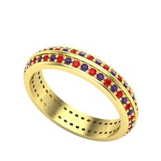 Arne Tamtur Yüzük - Garnet ve ametist 925 ayar altın kaplama gümüş yüzük #kprc6p