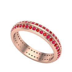 Arne Tamtur Yüzük - Kök yakut ve garnet 14 ayar rose altın yüzük #otjn26