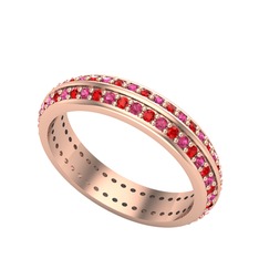 Garnet ve rodolit garnet 8 ayar rose altın yüzük