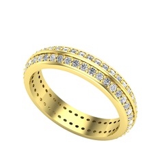 Swarovski ve pırlanta 18 ayar altın yüzük (0.484 karat)