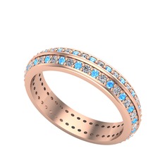 Arne Tamtur Yüzük - Akuamarin ve swarovski 14 ayar rose altın yüzük #vt9tiz