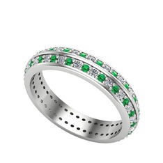 Arne Tamtur Yüzük - Swarovski ve yeşil kuvars 14 ayar beyaz altın yüzük #zdxr4j