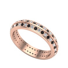 Arne Tamtur Yüzük - Pırlanta ve siyah zirkon 14 ayar rose altın yüzük (0.484 karat) #zz85t6