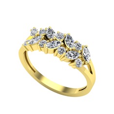 Beyaz zirkon ve swarovski 18 ayar altın yüzük