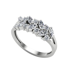 Swarovski 8 ayar beyaz altın yüzük