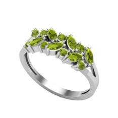 Alida Yüzük - Peridot 925 ayar gümüş yüzük #166g2mk