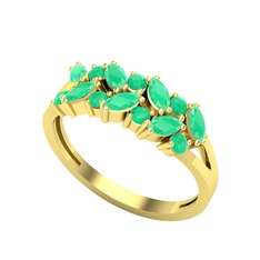 Alida Yüzük - Kök zümrüt 8 ayar altın yüzük #1e4fi14