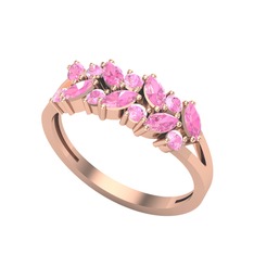 Pembe kuvars 8 ayar rose altın yüzük