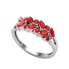 Garnet 925 ayar gümüş yüzük