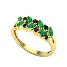 Alida Yüzük - Yeşil kuvars ve siyah zirkon 8 ayar altın yüzük #dozemy