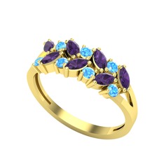 Alida Yüzük - Ametist ve akuamarin 14 ayar altın yüzük #dvldph