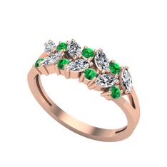 Alida Yüzük - Swarovski ve yeşil kuvars 14 ayar rose altın yüzük #ivqg6h