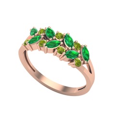 Alida Yüzük - Yeşil kuvars ve peridot 18 ayar rose altın yüzük #jafzzz