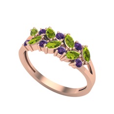 Alida Yüzük - Peridot ve ametist 18 ayar rose altın yüzük #jovlff