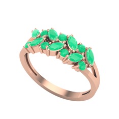 Alida Yüzük - Kök zümrüt 18 ayar rose altın yüzük #kjf4um