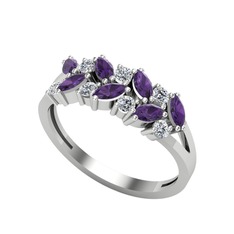 Alida Yüzük - Ametist ve swarovski 925 ayar gümüş yüzük #rsh5uf