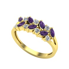 Alida Yüzük - Ametist ve swarovski 8 ayar altın yüzük #uezjlo