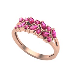 Alida Yüzük - Rodolit garnet 18 ayar rose altın yüzük #yo34rr