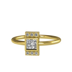 Pırlanta ve swarovski 8 ayar altın yüzük (0.39 karat)