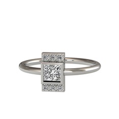 Minimal Prenses Kesim Tektaş Yüzük - Swarovski 925 ayar gümüş yüzük #1u1zw1k