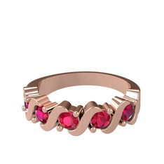Rodolit garnet 14 ayar rose altın yüzük