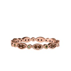 Dumanlı kuvars ve peridot 18 ayar rose altın yüzük